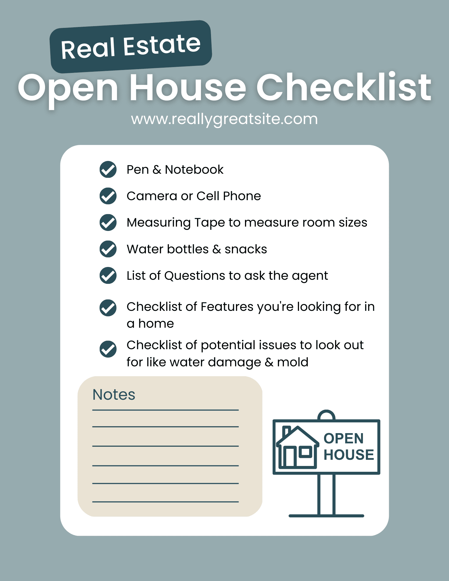 Real Estate Open House Checklist Open House Checklist & Tips for Buyers (PDF)